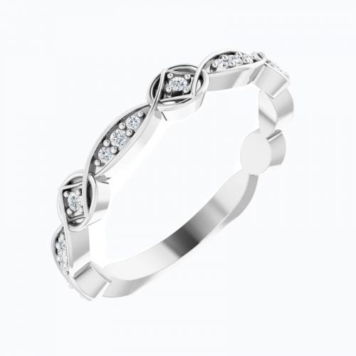 Marquise and Dot Diamond Anniversary Band, 14k Gold